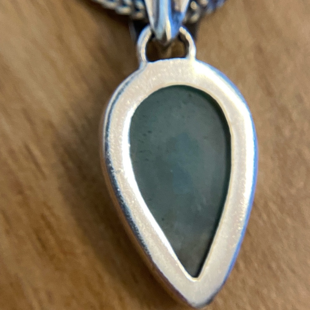 Magnificent Peruvian Opal sterling silver Pendant on a thick wheat chain - Picture 5 of 9